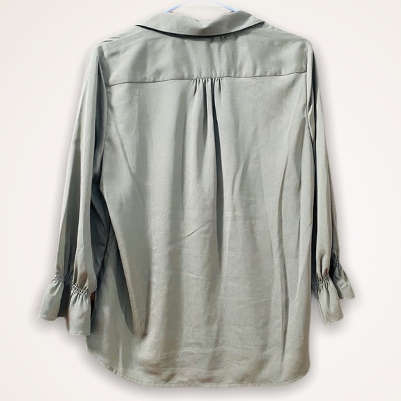 Karl Lagerfeld Paris Ruffle Faux Pearl Blouse - Picture 3 of 7